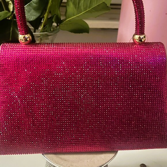 NWT Hot Pink Rhinestone Evening Purse - Picture 4 of 6